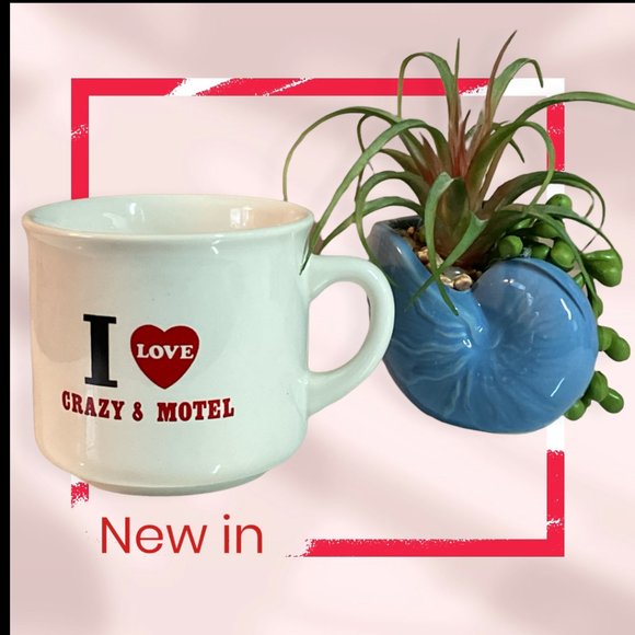 Mug I Love Crazy & Motel Coffee Tea Mug Cup w/Heart Mint Condition Pre-Owned - Picture 1 of 10